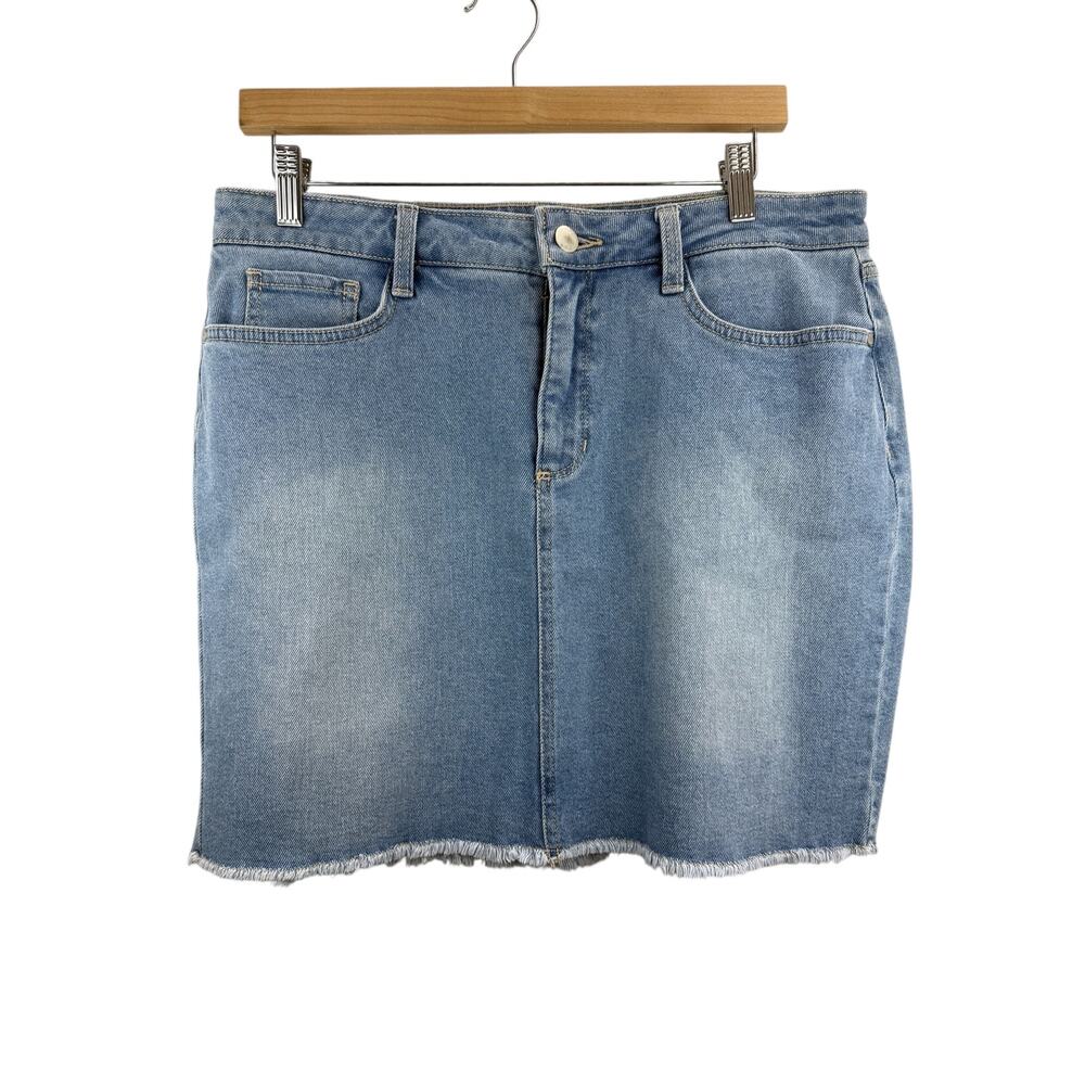 A.N.A Light Wash Denim‎ Jean Mini Skirt Sz 14 Beachy Western Feminine Classic